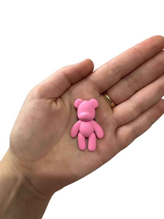 Unisex matte pink bear shoe charm style 1