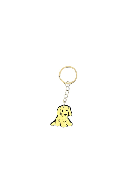 Jelly teddy cream dog keyring