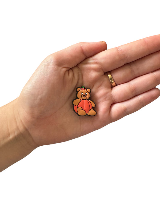 Jelly teddy pumpkin bear shoe charm