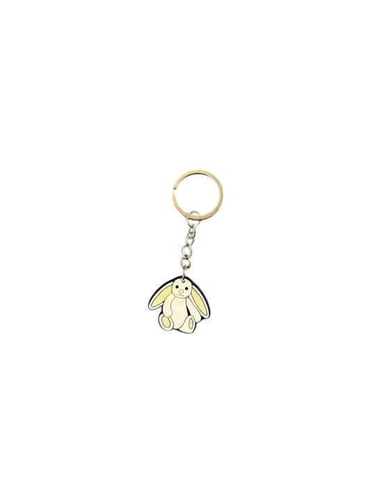 Jelly teddy cream bunny keyring