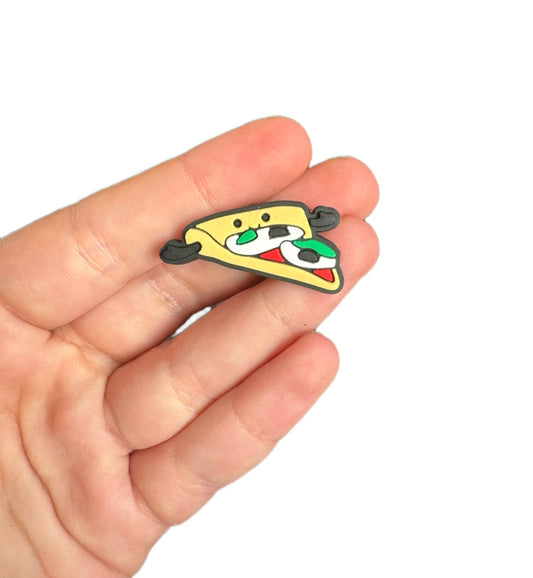Jelly teddy pizza slice shoe charm