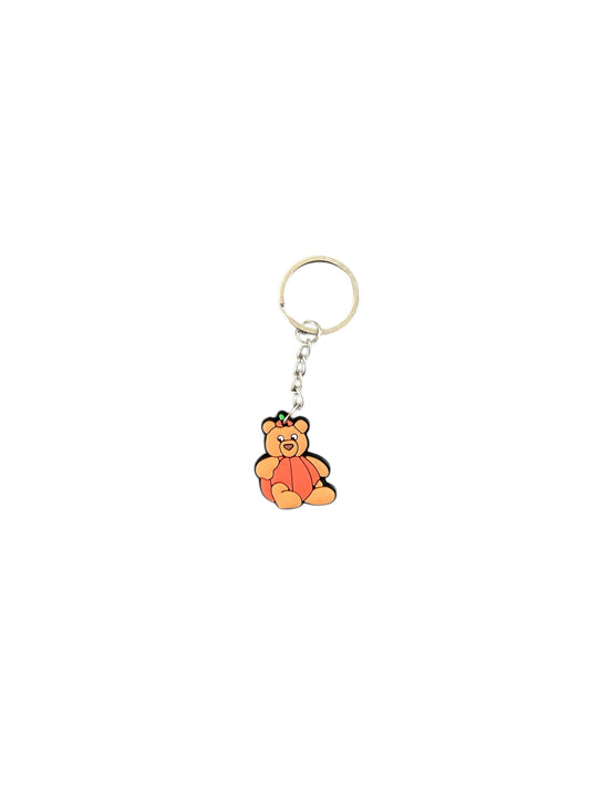 Jelly teddy pumpkin bear keyring
