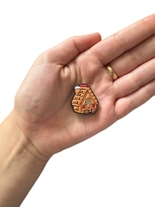 Jelly teddy gingerbread house shoe charm