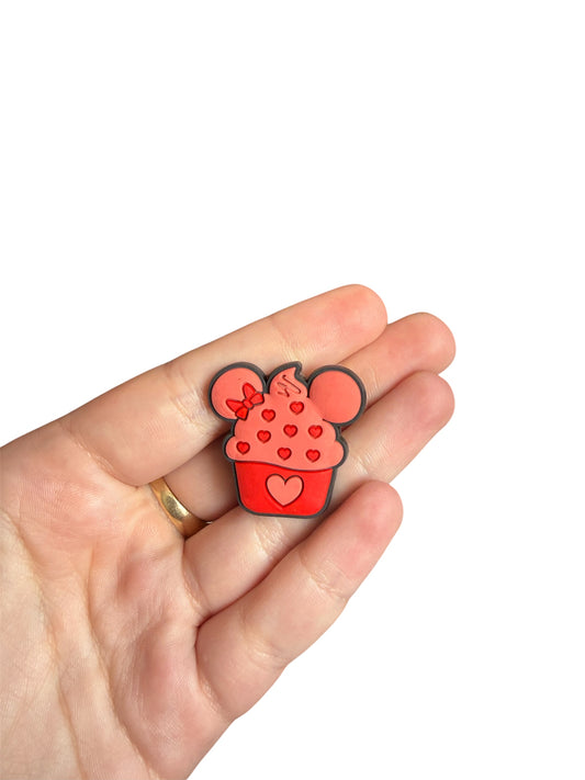 Minnie Mouse cupcake shoe charm