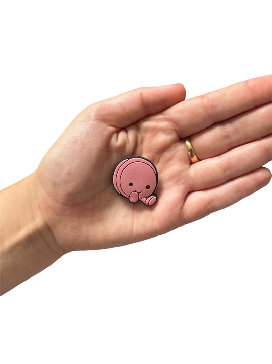 Jelly teddy pink macaron shoe charm