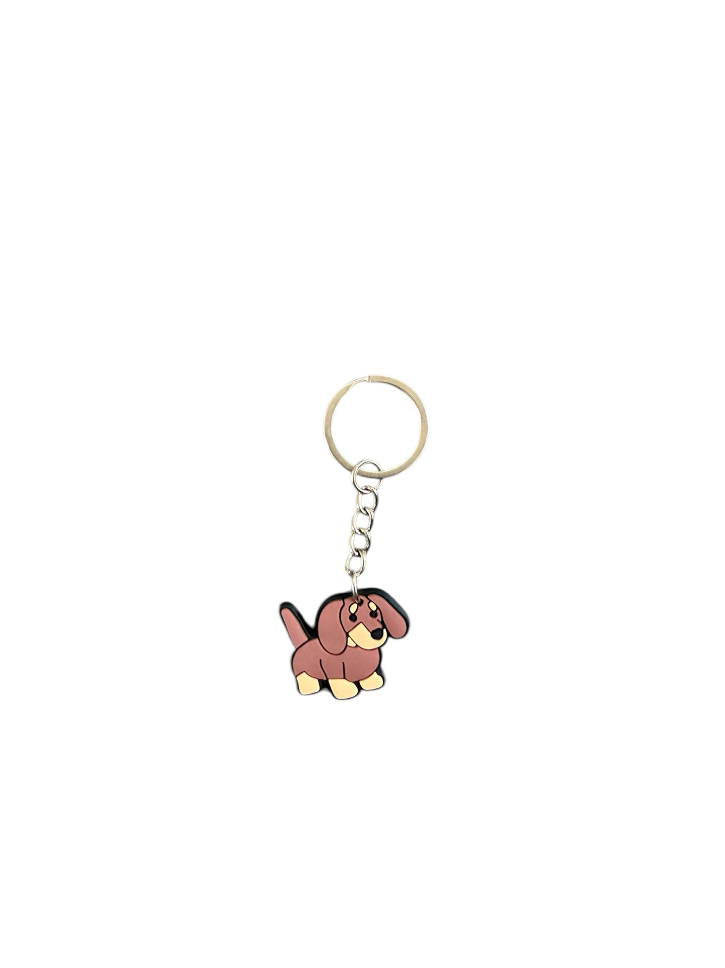 Jelly teddy brown sausage dog keyring