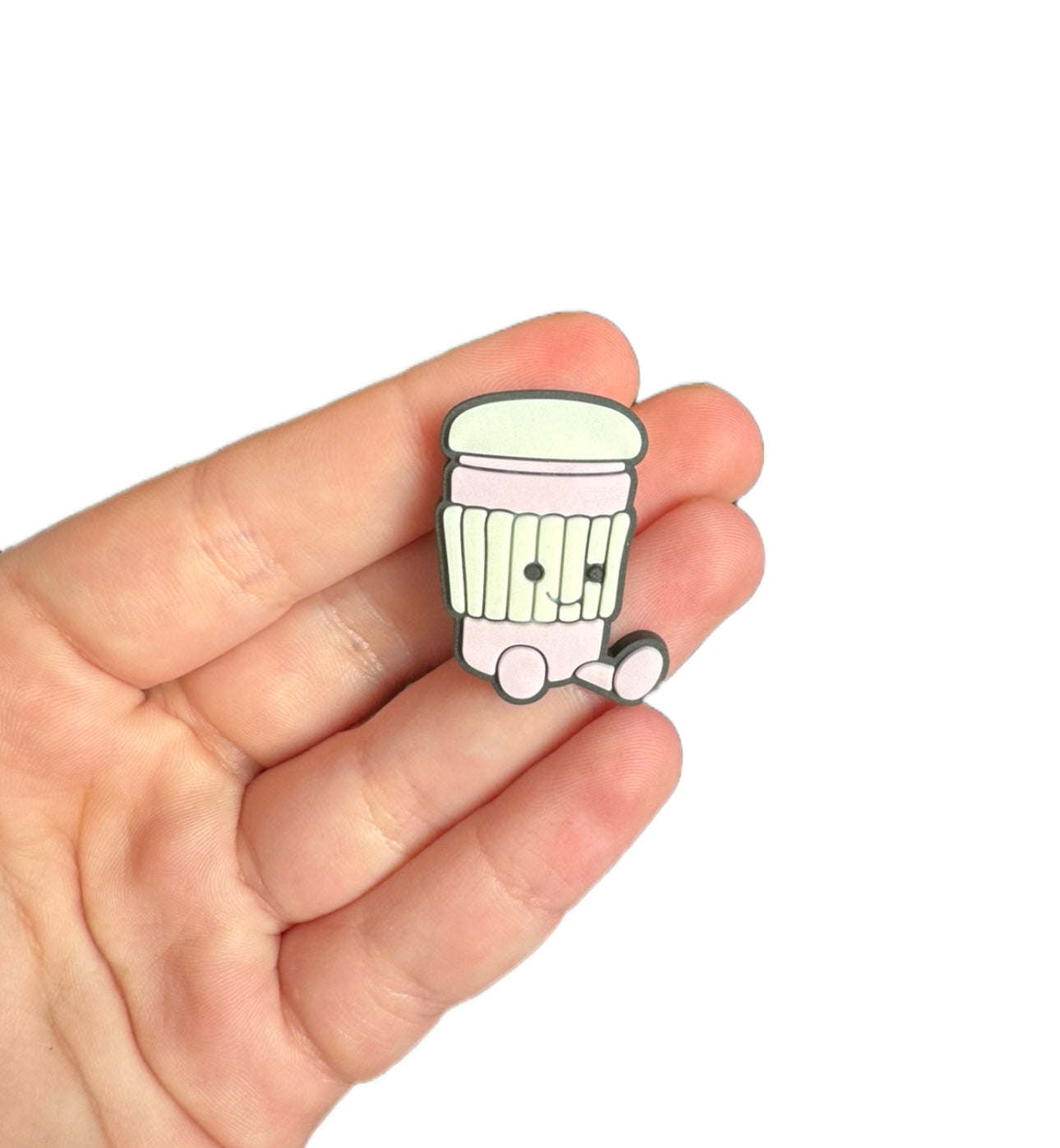Jelly teddy pink coffee cup shoe charm