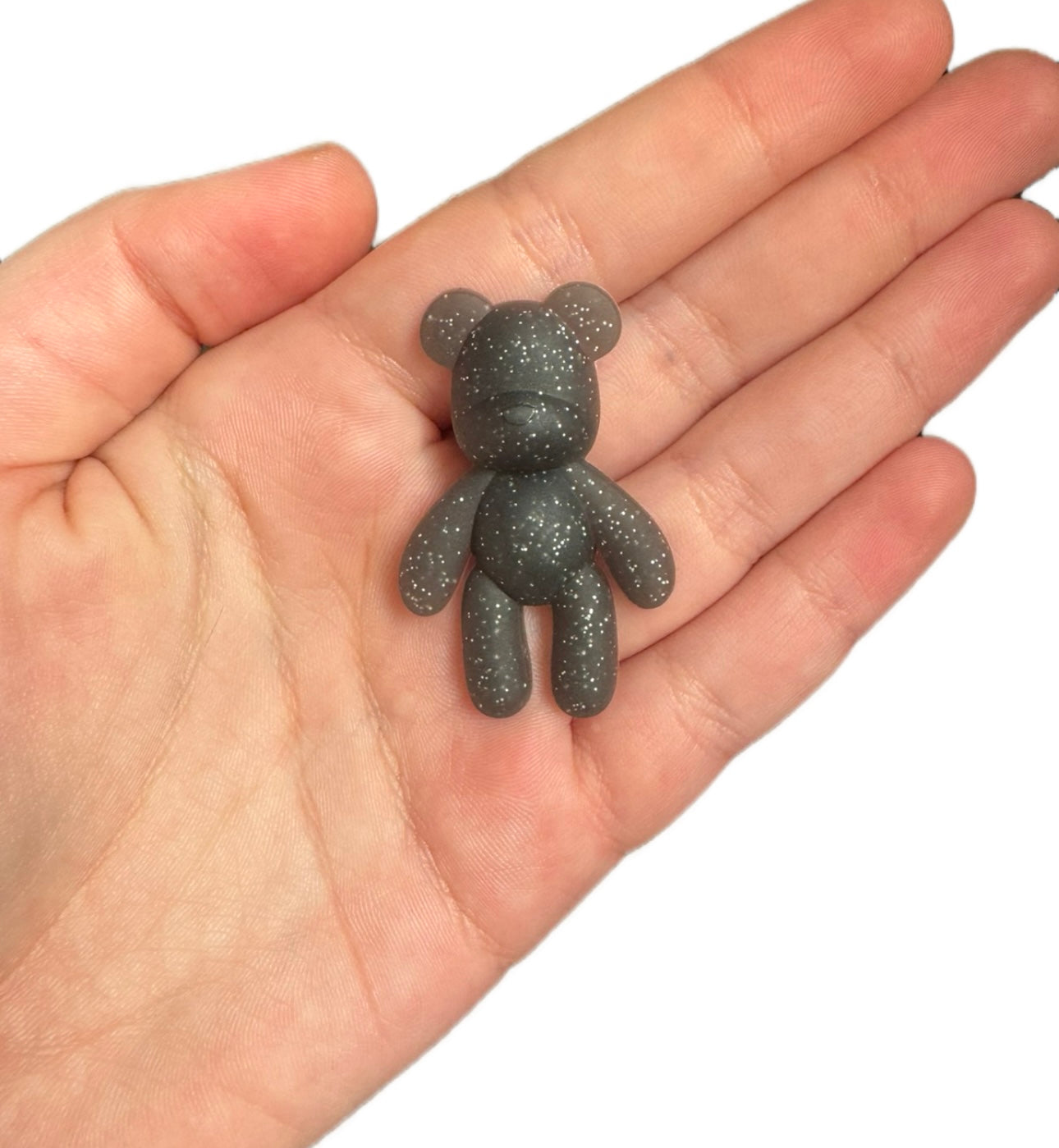Unisex glittery black bear shoe charm style 6