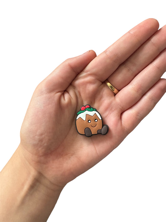 Jelly teddy Christmas pudding shoe charm