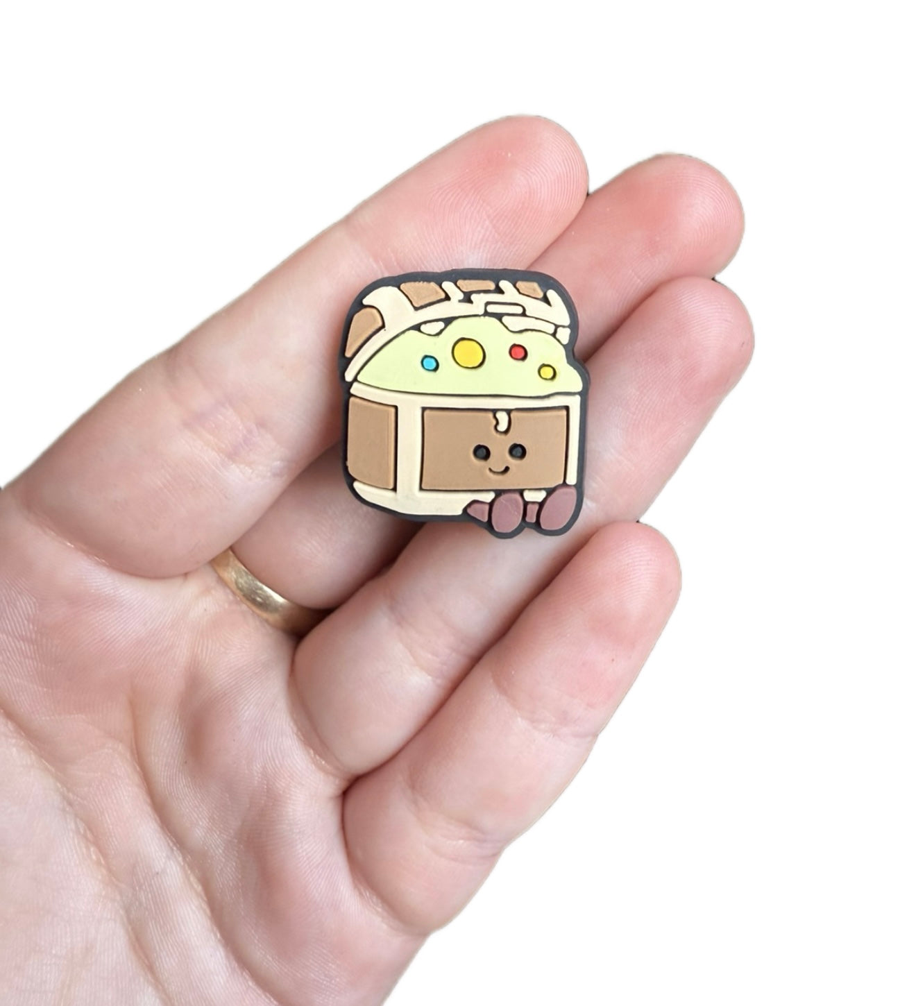 Jelly teddy treasure chest shoe charm