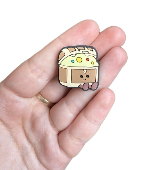 Jelly teddy treasure chest shoe charm