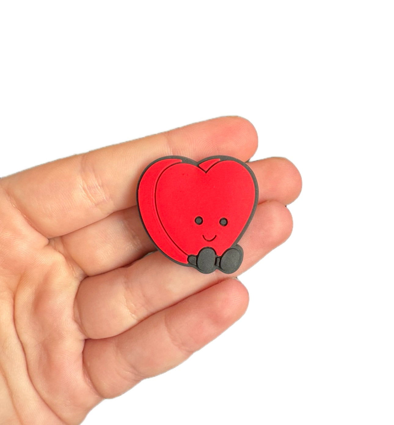 Jelly teddy red heart shoe charm