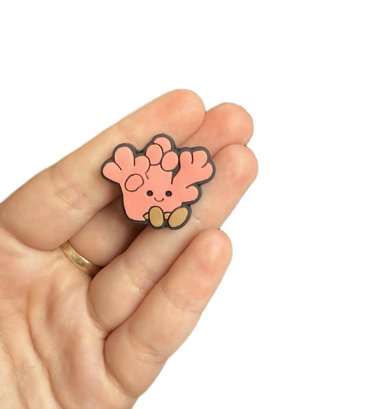 Jelly teddy coral shoe charm