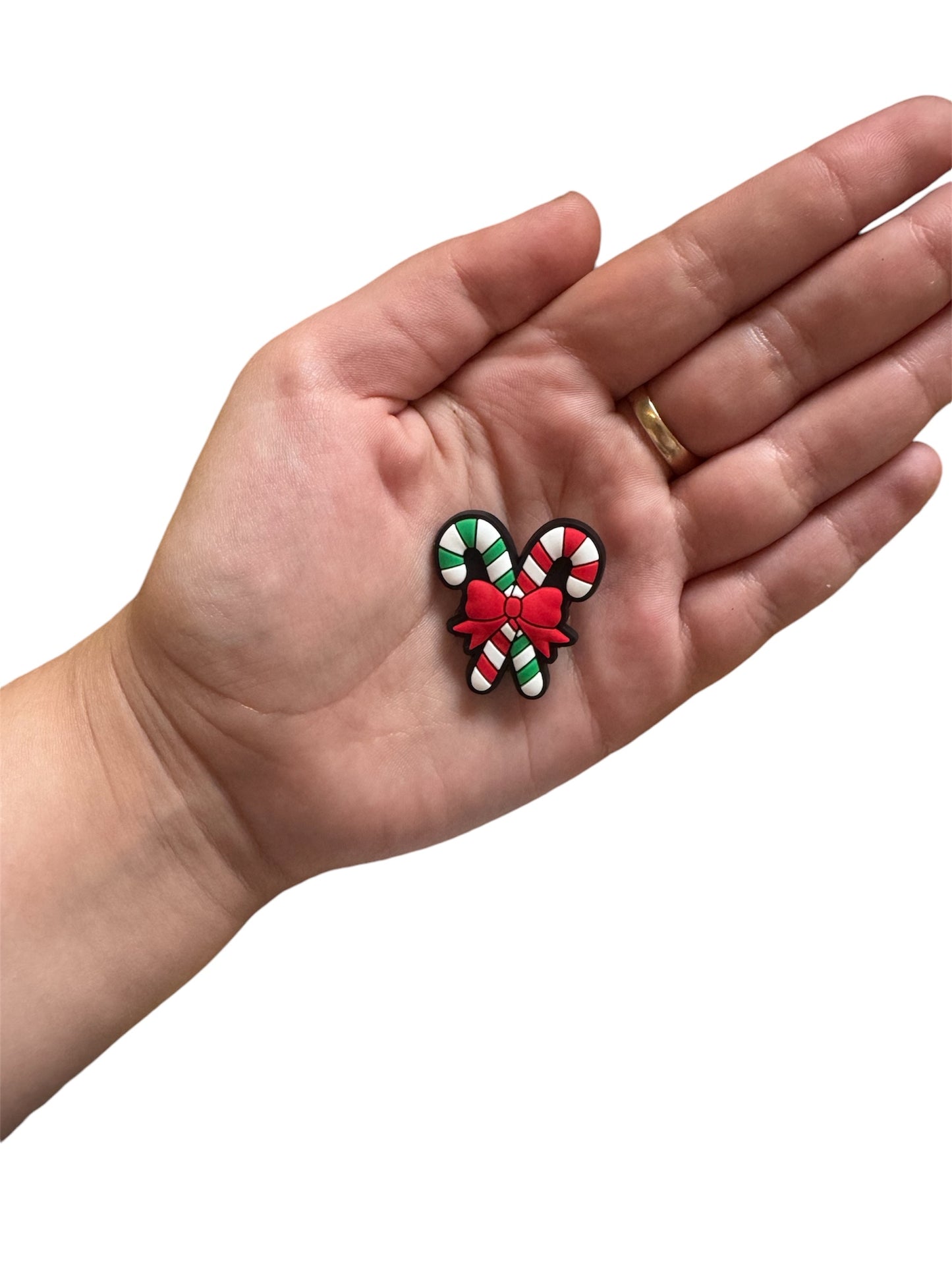 Christmas candy cane shoe charm