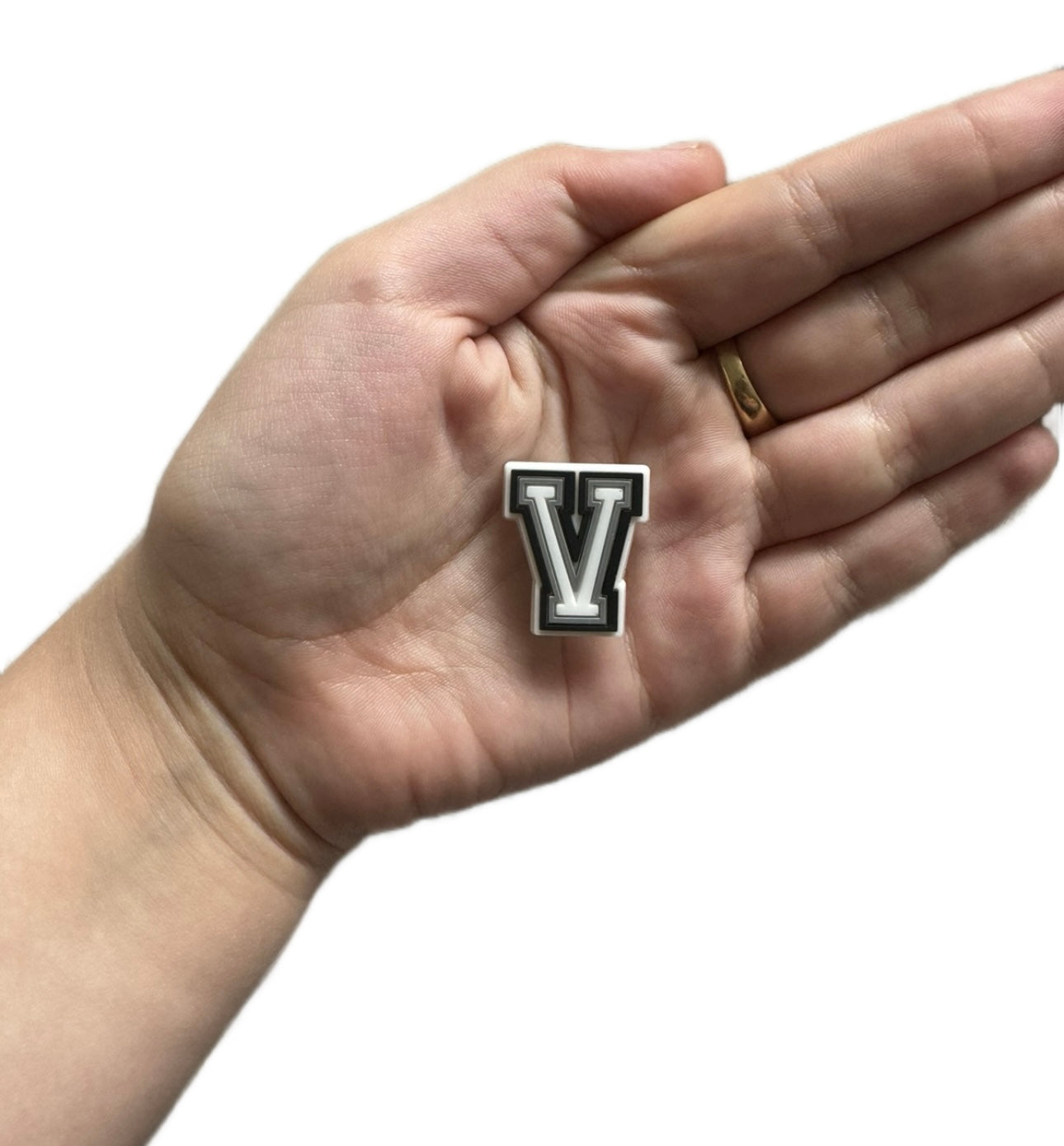 Letter V shoe charm