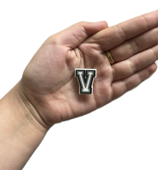 Letter V shoe charm