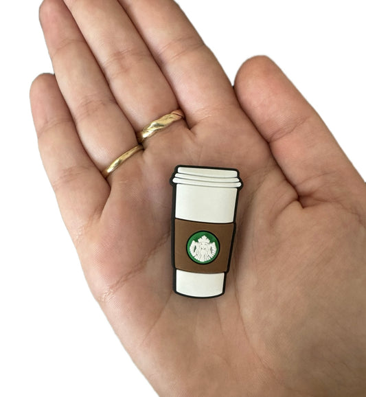 Coffee cup shoe charm