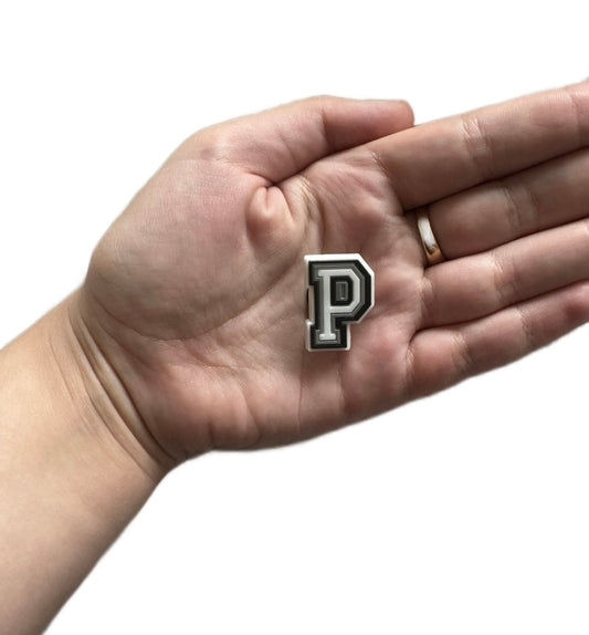 Letter P shoe charm
