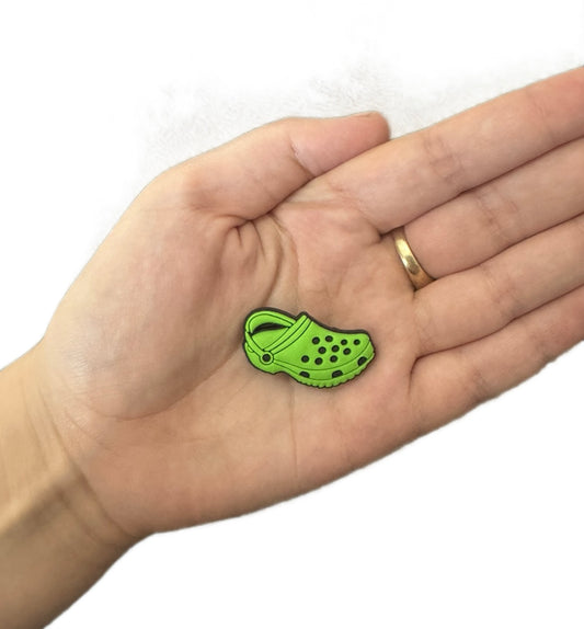Green clog shoe charm