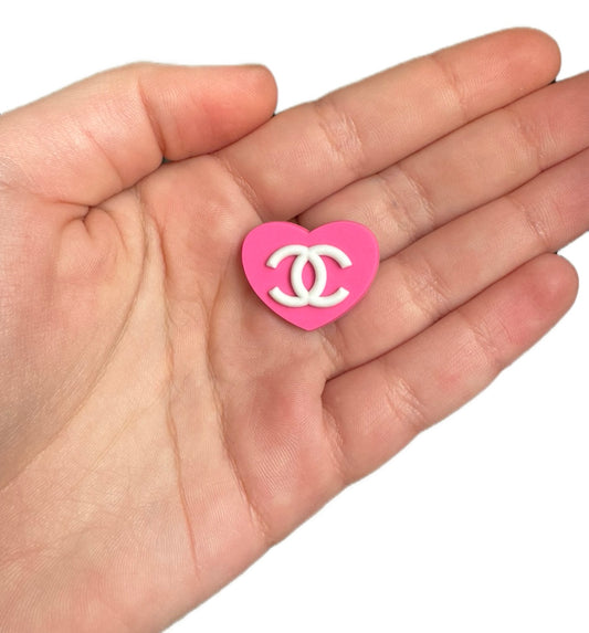 Unisex dark pink and white shoe charm style 6
