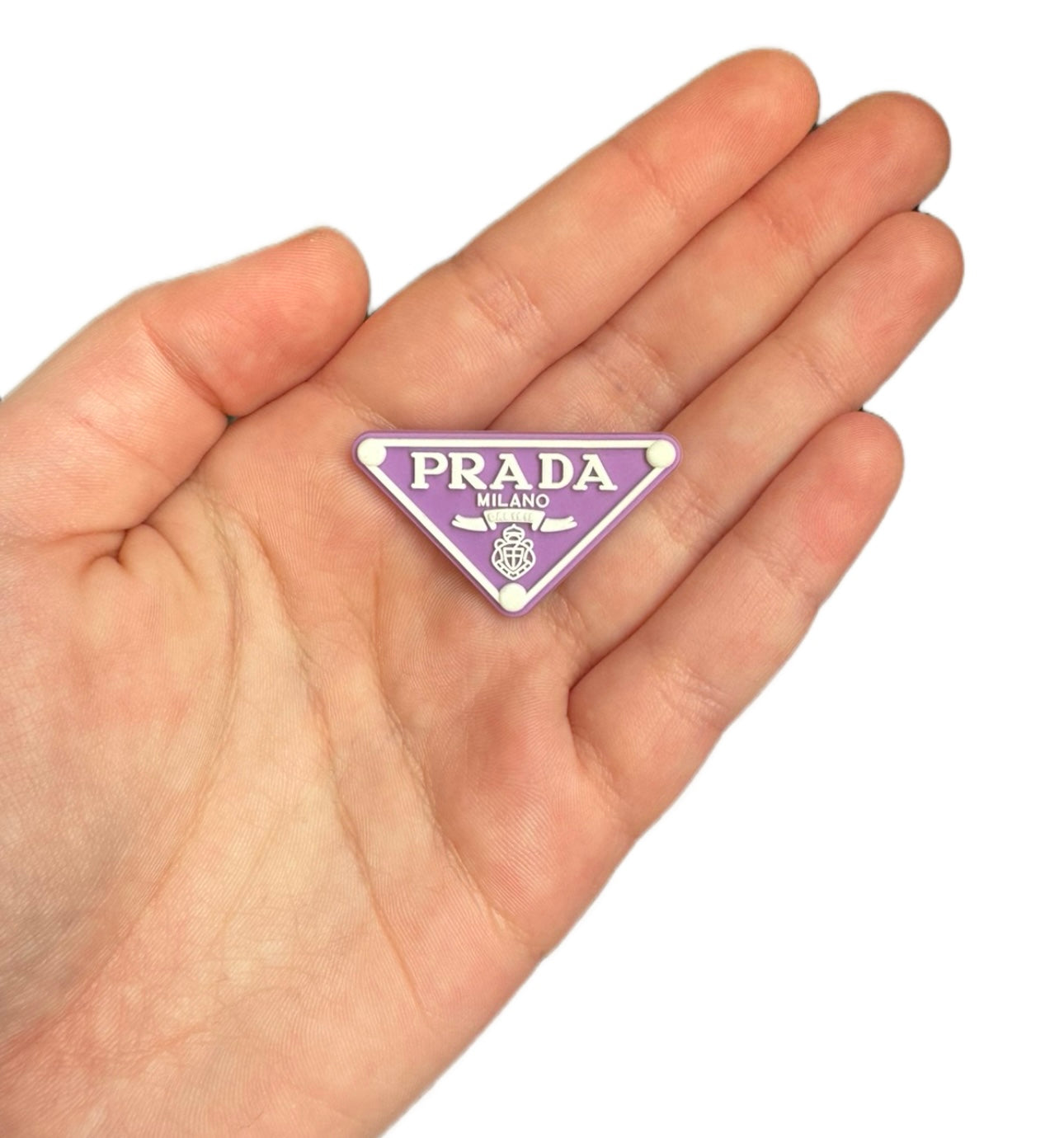 Unisex purple and white shoe charm style 1
