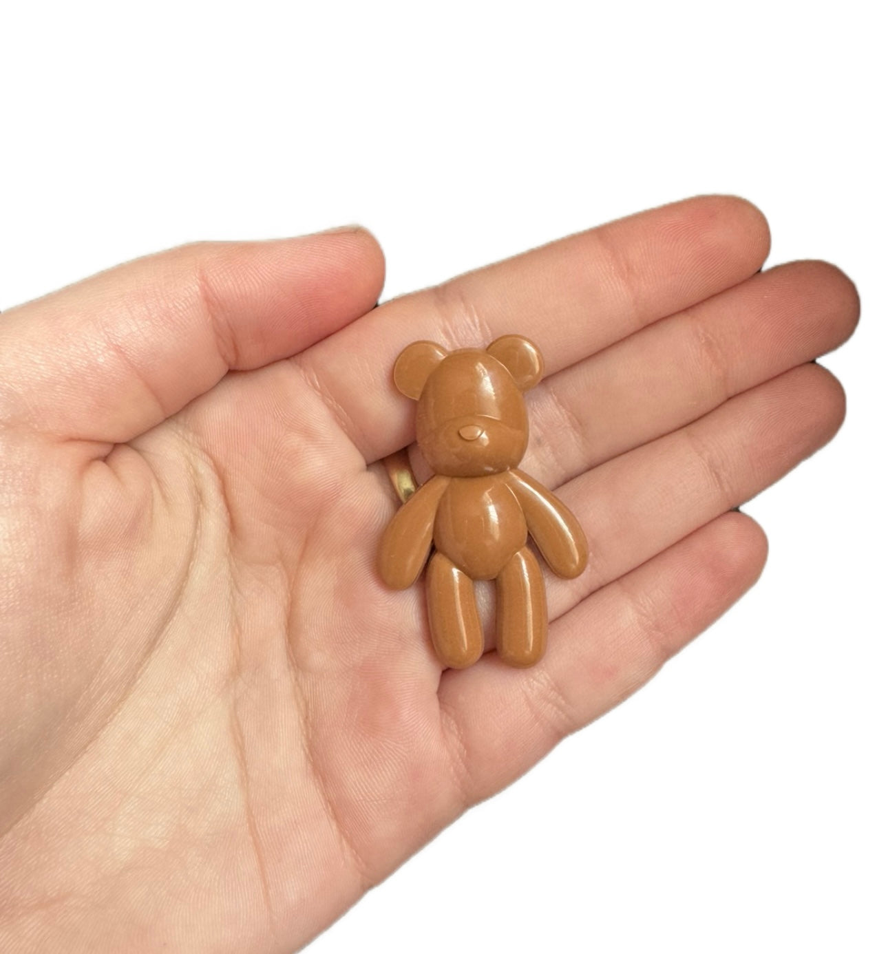 Unisex glossy brown bear shoe charm style 7
