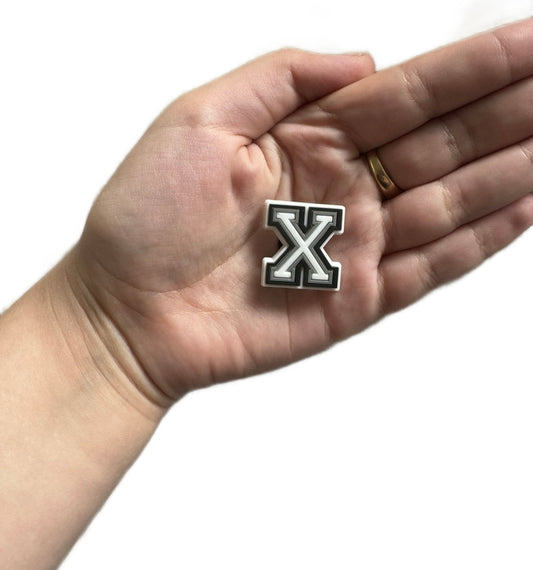 Letter X shoe charm