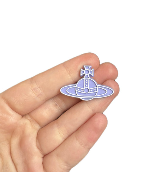 Purple and white shoe charm style 7
