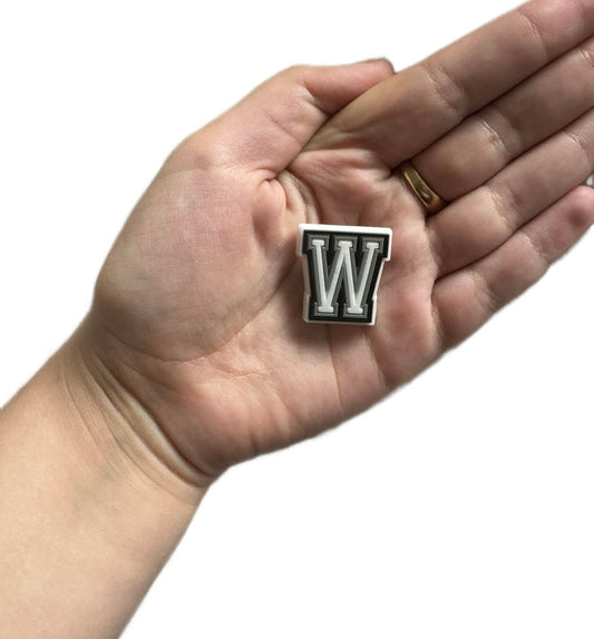 Letter W shoe charm