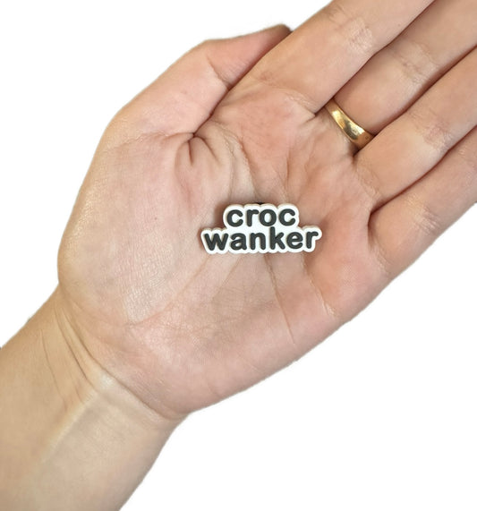 Black and white croc w*nker shoe charm