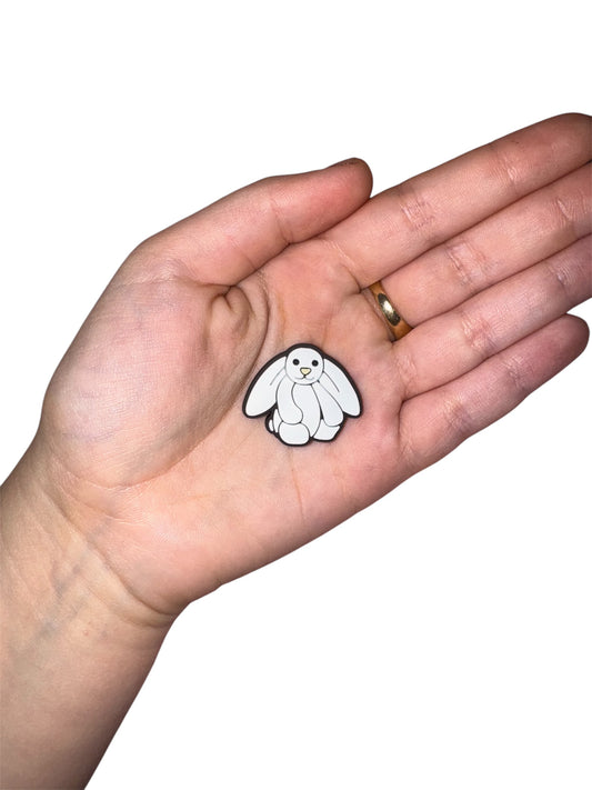 Jelly teddy white rabbit shoe charm