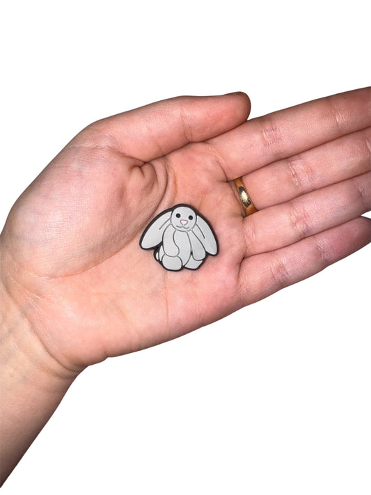 Jelly teddy grey rabbit shoe charm