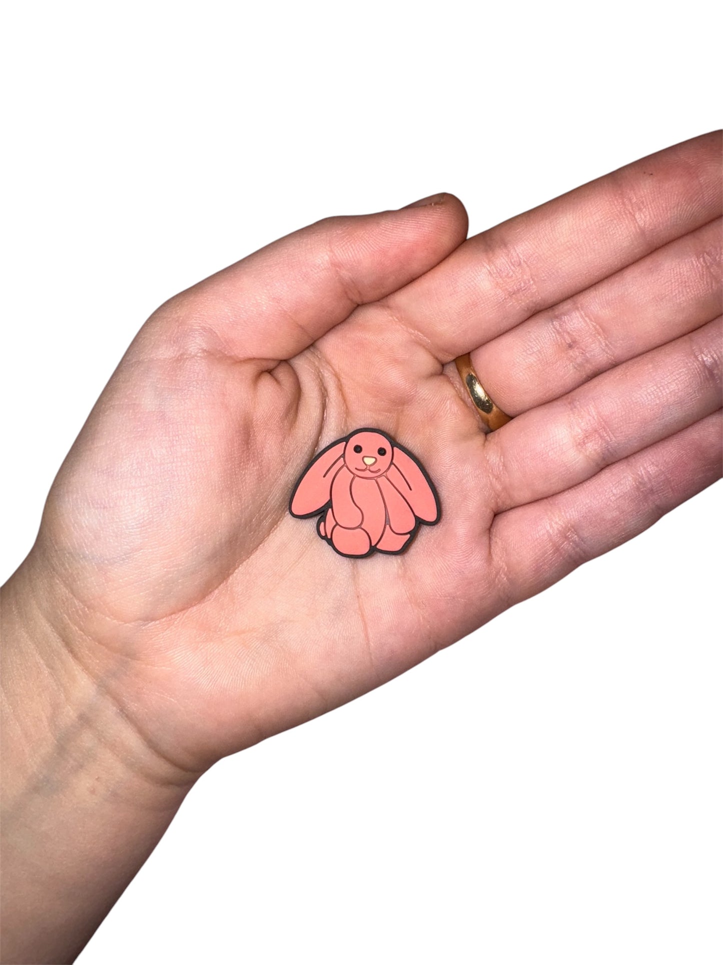 Jelly teddy dark pink rabbit shoe charm