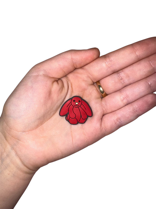 Jelly teddy red rabbit shoe charm
