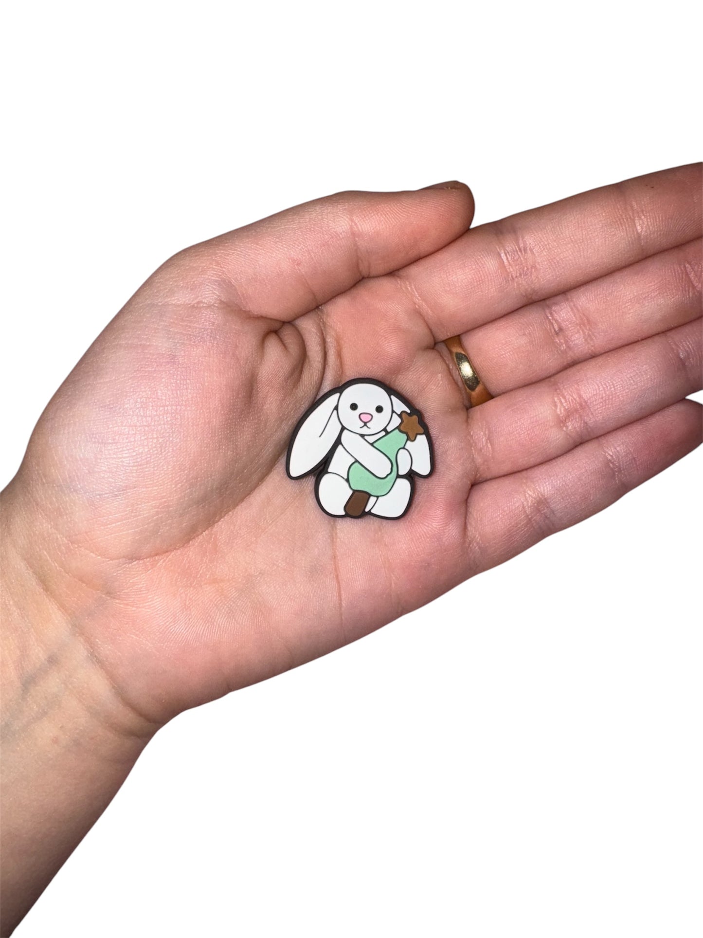 Jelly teddy Christmas tree bunny shoe charm