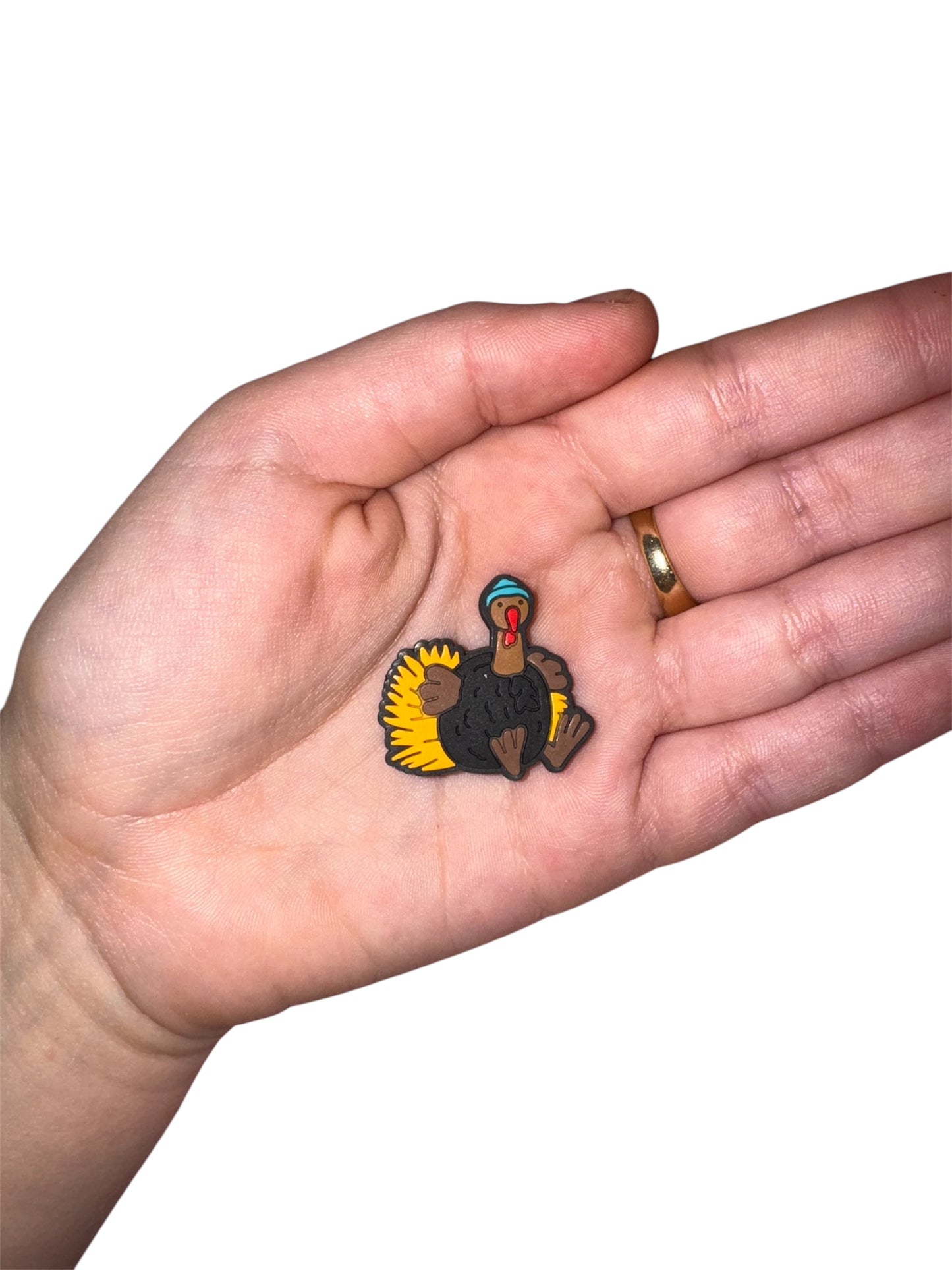 Jelly teddy turkey shoe charm