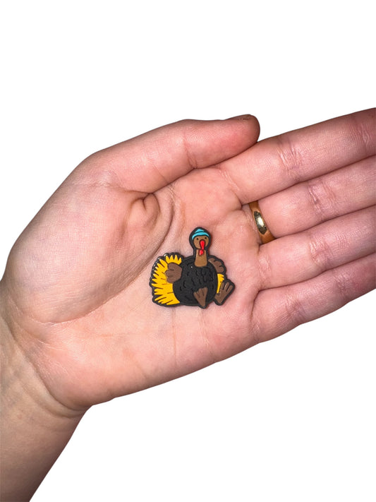 Jelly teddy turkey shoe charm