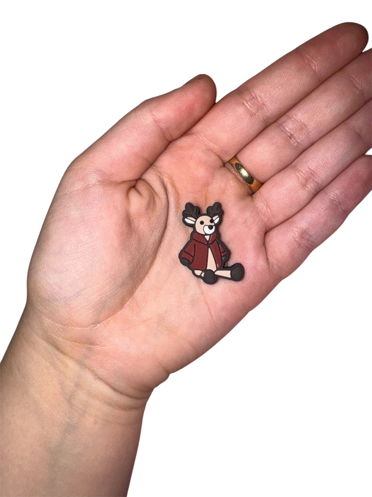 Jelly teddy reindeer shoe charm