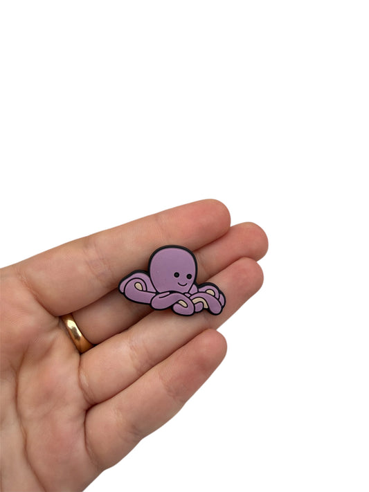 Jelly teddy purple octopus shoe charm