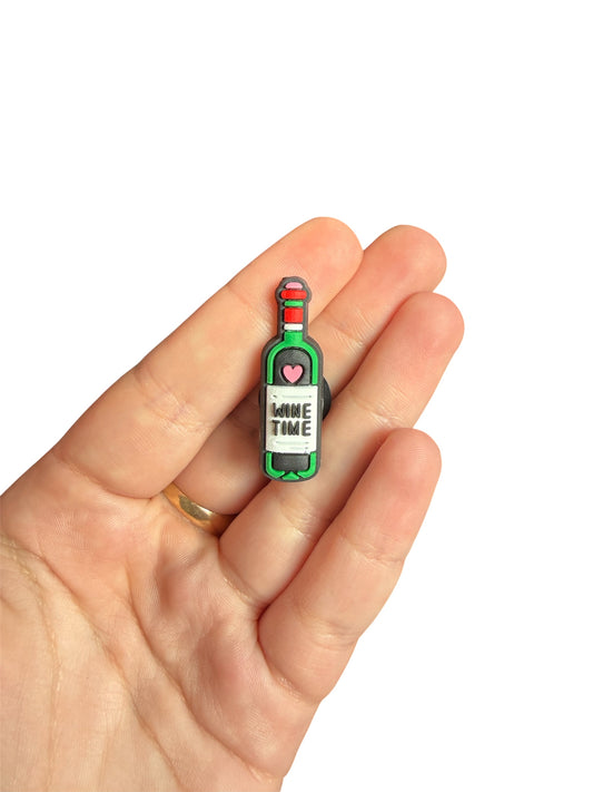 Wine time shoe charm