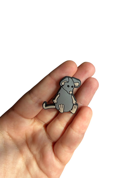 Jelly teddy sad rat shoe charm