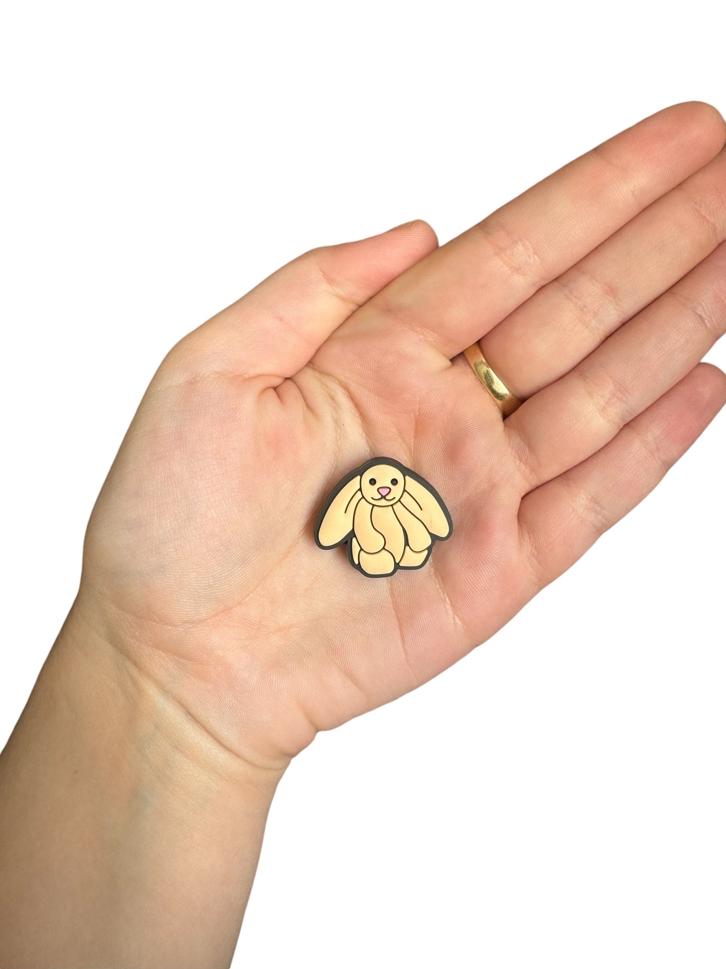 Jelly teddy beige rabbit shoe charm
