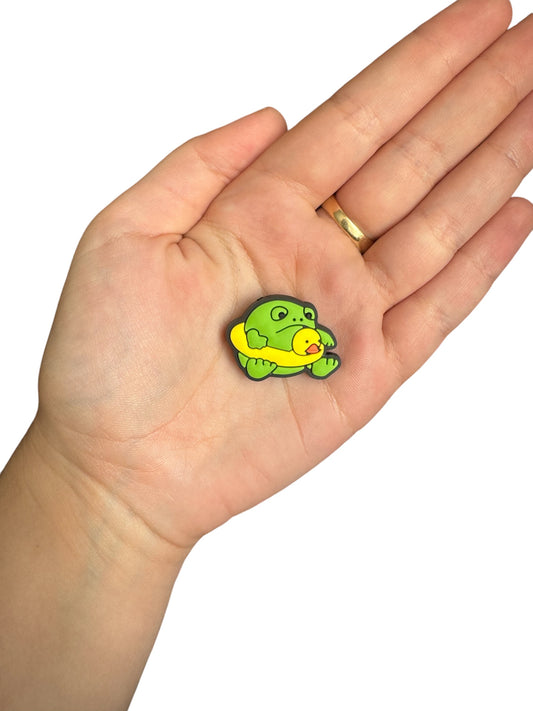 Jelly teddy frog shoe charm